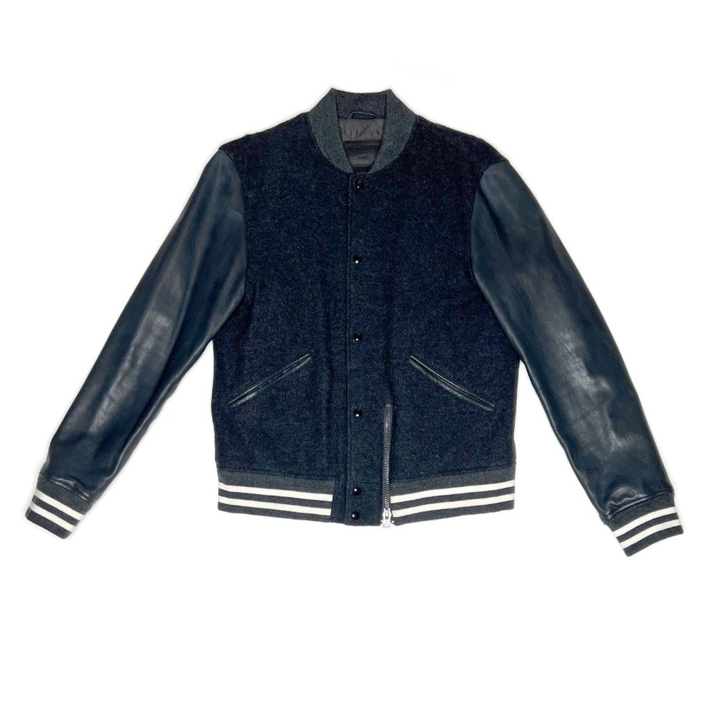 All Saints Grey Varsity Jacket Men's - Size: Large
